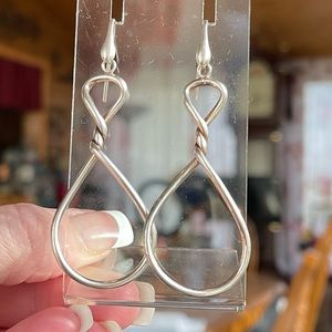 Signed Vintage Dyadema 925 Italy Twisted Drop Earrings